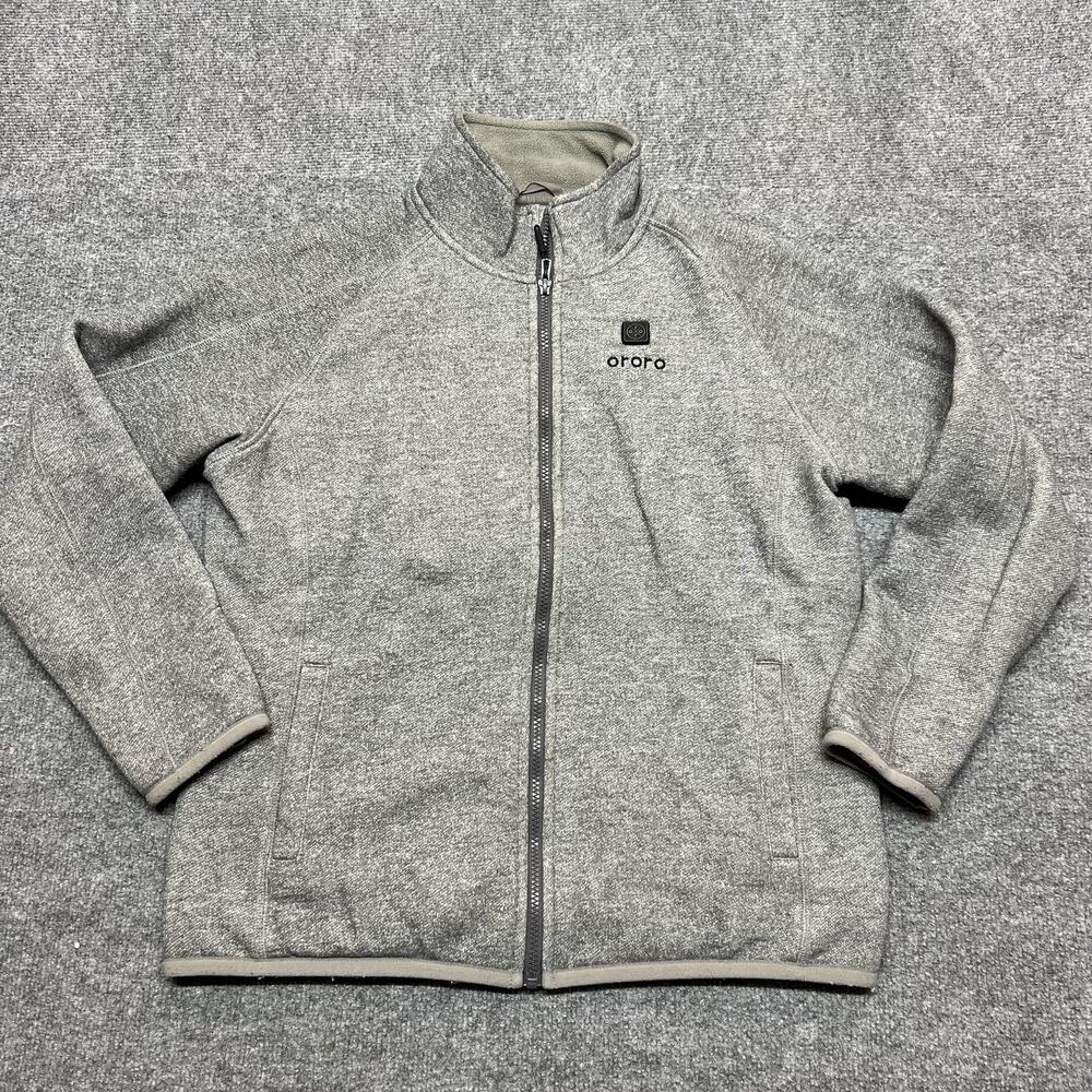 Ororo Jacket Mens Medium Gray Heated Fleece Full Zip Insulated Winter Pockets
